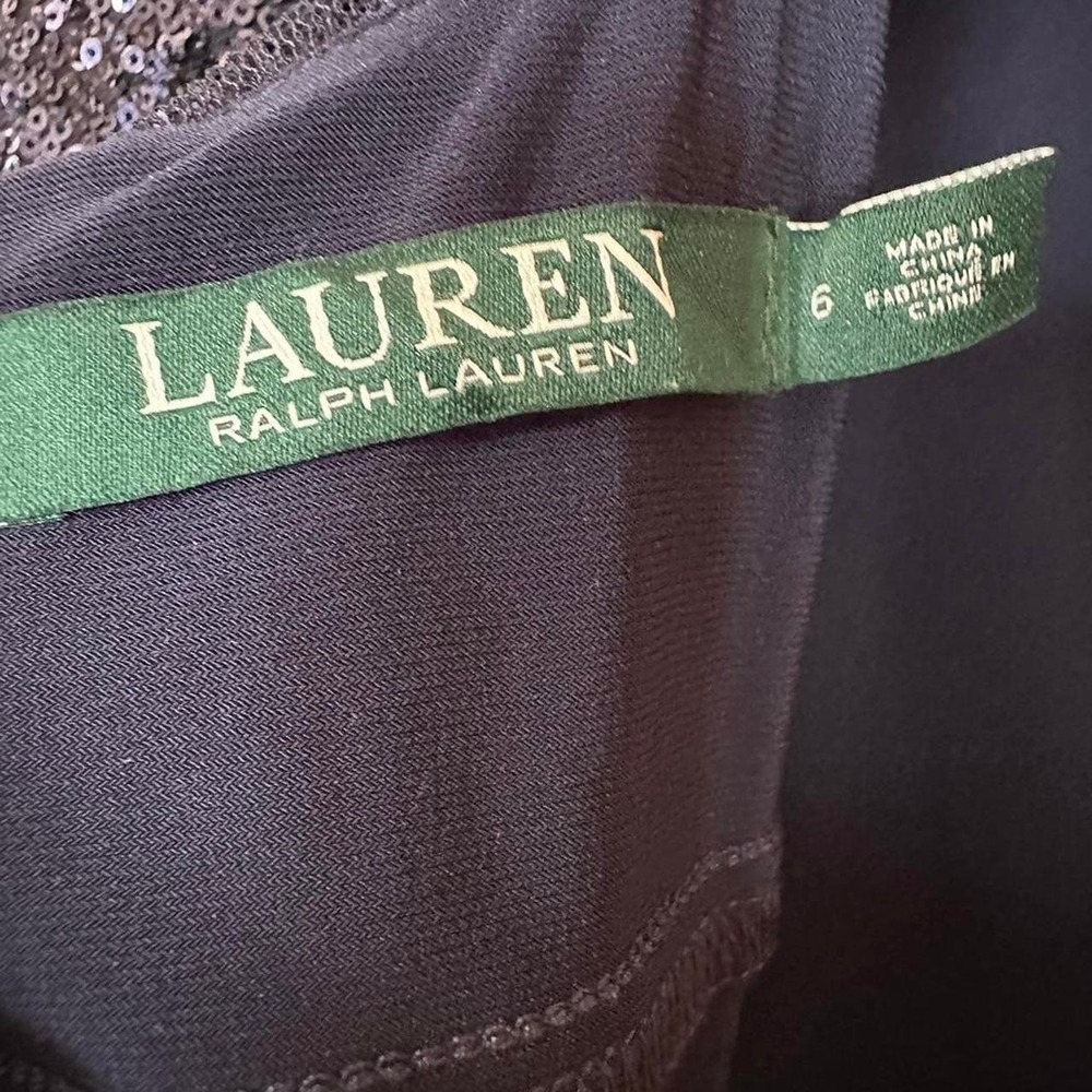 Ralph Lauren deep navy blue sequin midi dress with open back. Size: 6 old money